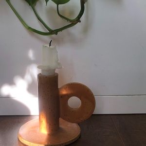Ceramic Speckled Candle Holder Anthropologie Brown Housewares